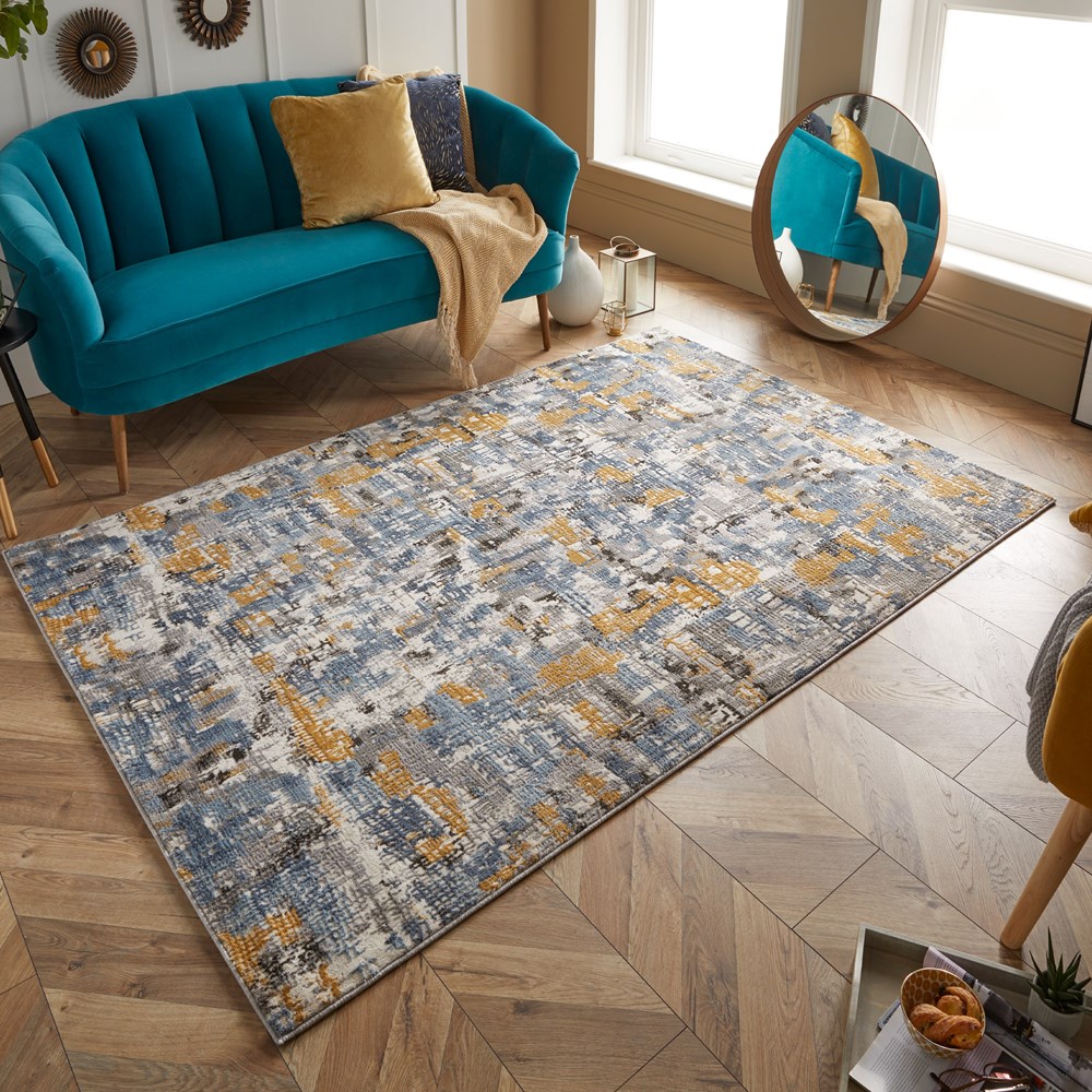 Vinci 8024 Y  Distressed Rugs in  Multi